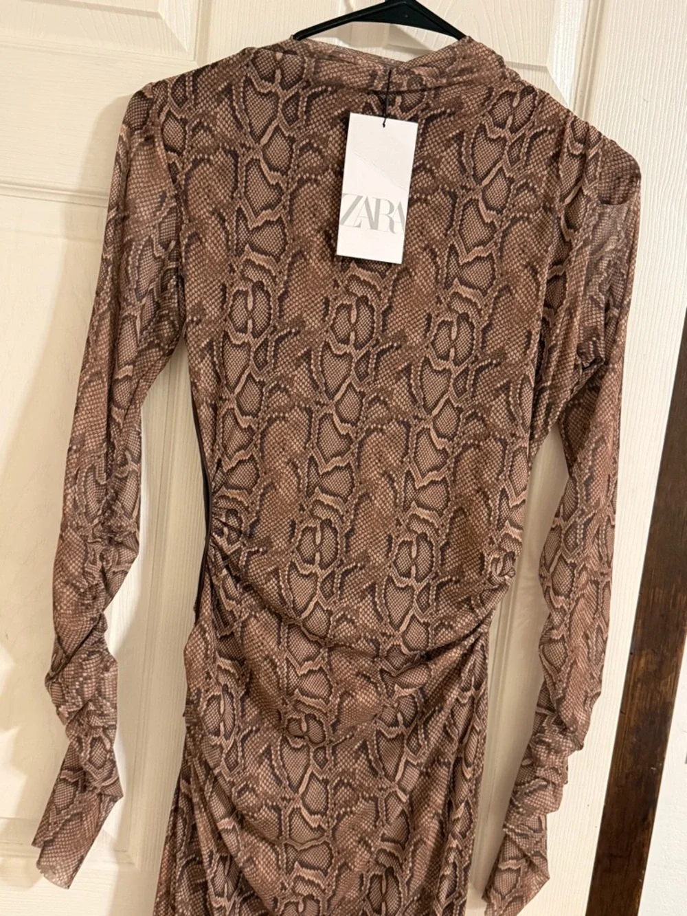 Zara Brown Snakeskin-Print Dress - Picture 6 of 8